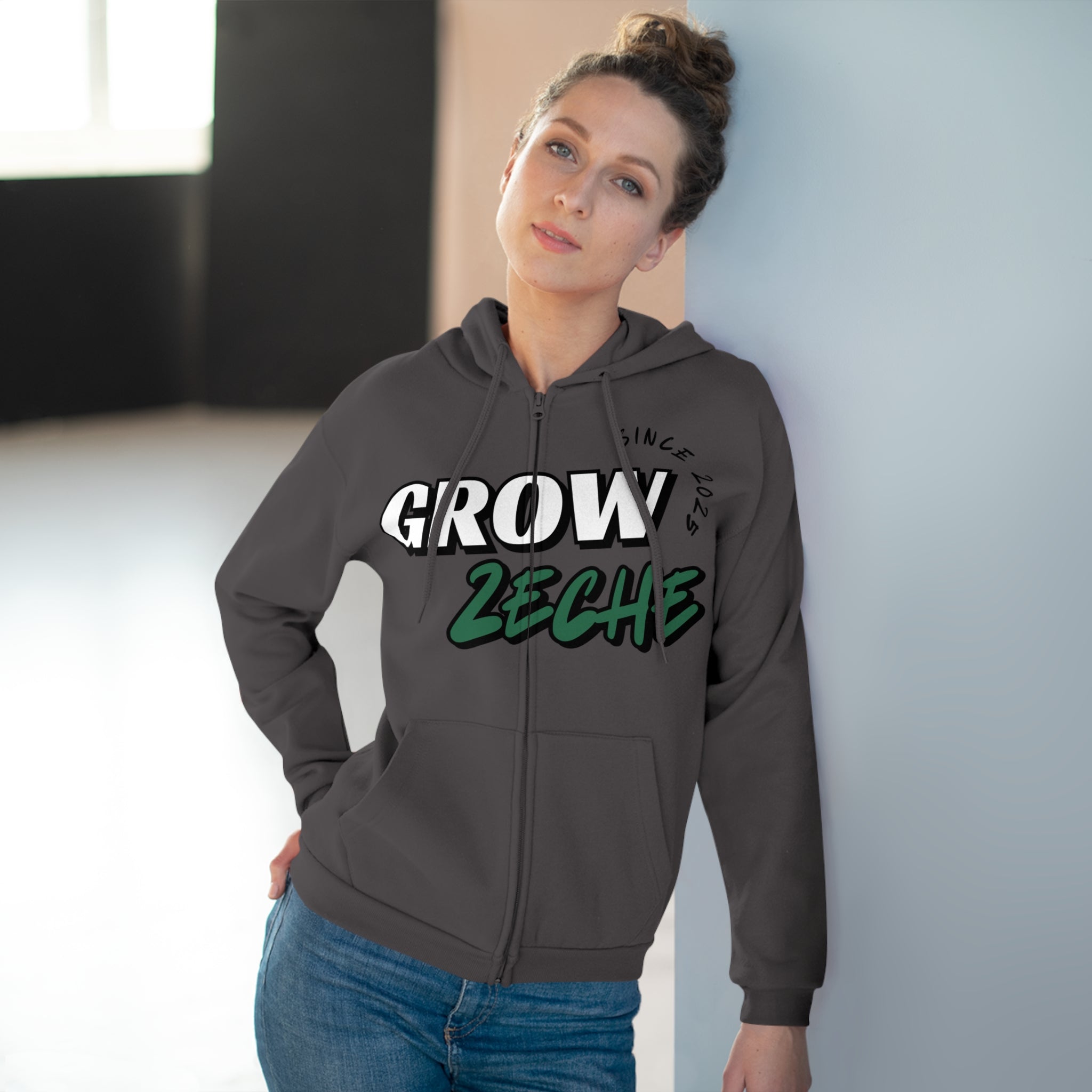 Grow Zeche Community Unisex Kapuzen-Sweatshirt mit Reißverschluss – Dein Wohlfühl-Begleiter für jede Gelegenheit