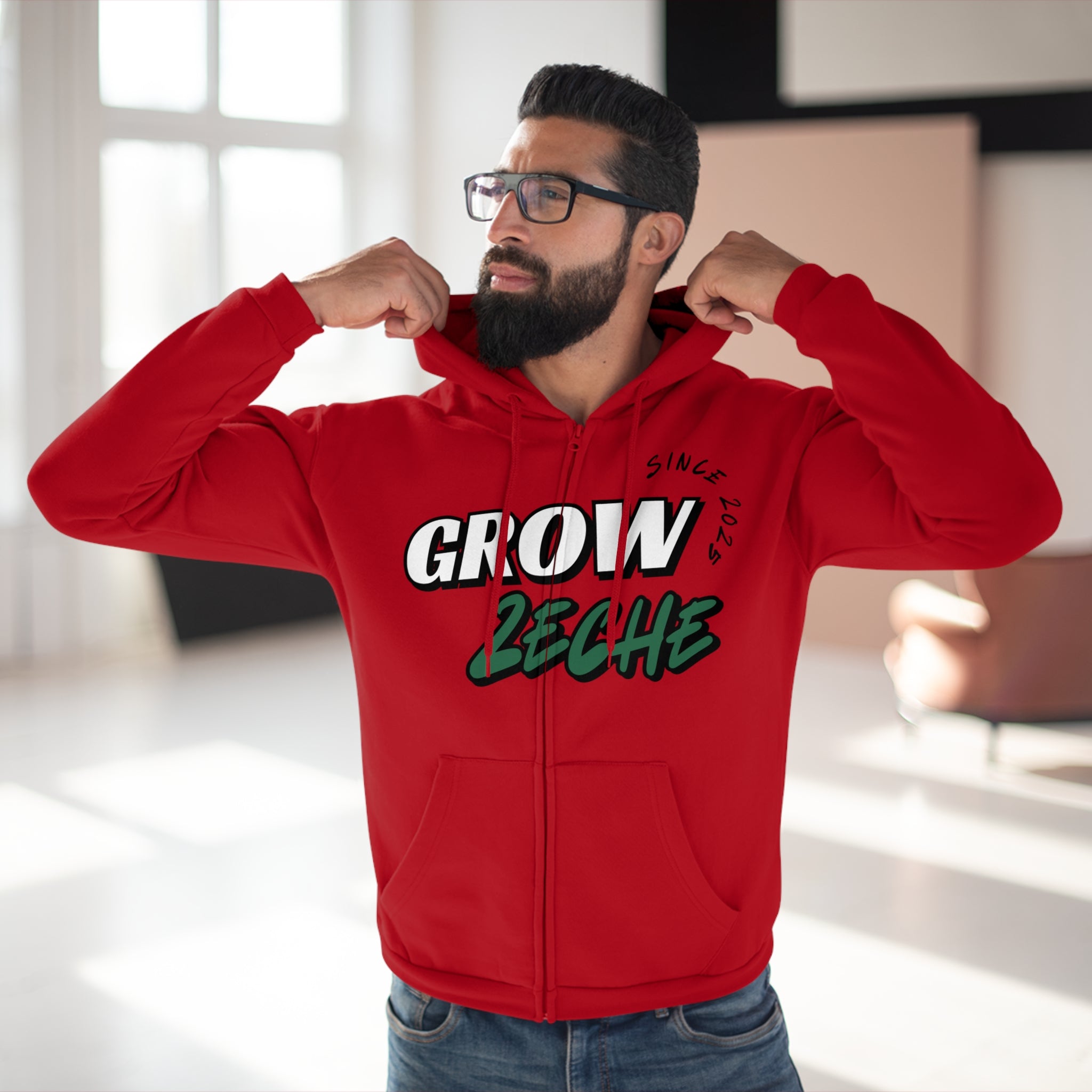Grow Zeche Community Unisex Kapuzen-Sweatshirt mit Reißverschluss – Dein Wohlfühl-Begleiter für jede Gelegenheit
