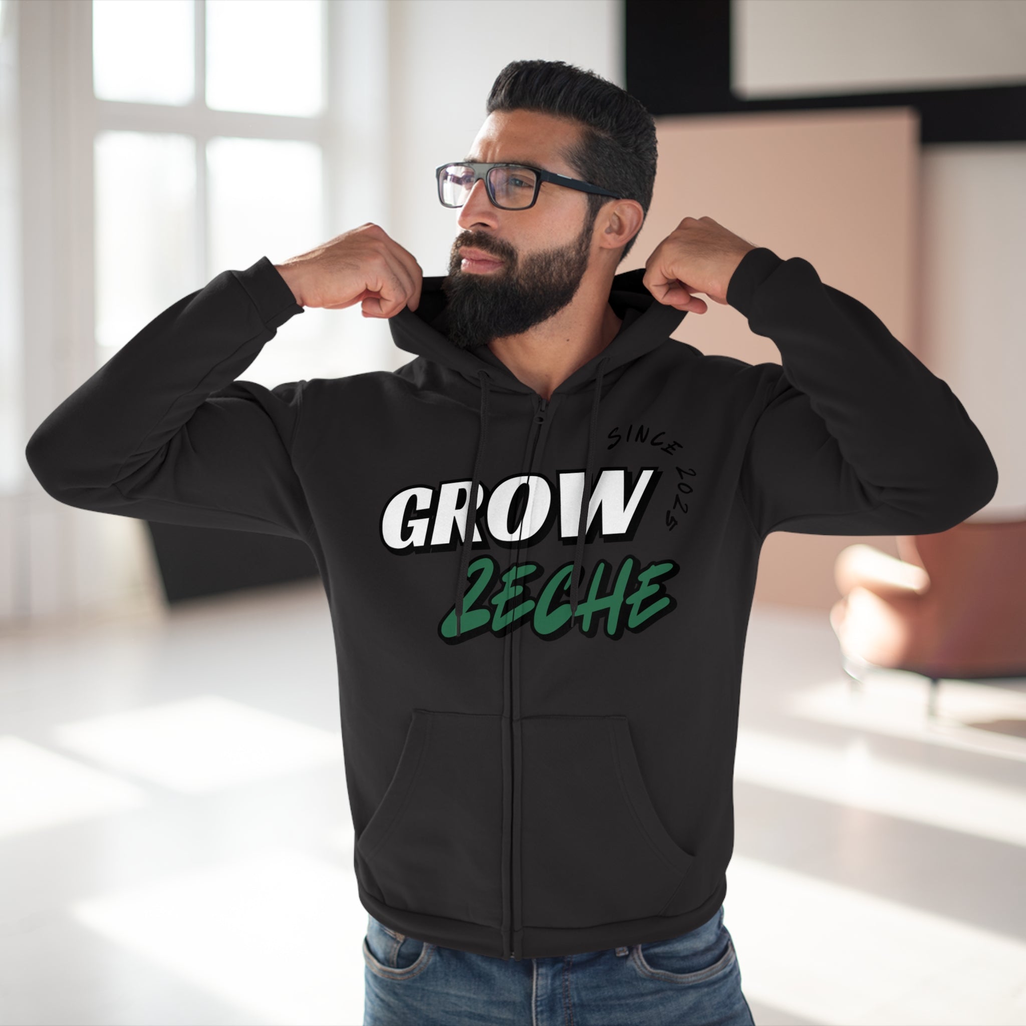Grow Zeche Community Unisex Kapuzen-Sweatshirt mit Reißverschluss – Dein Wohlfühl-Begleiter für jede Gelegenheit