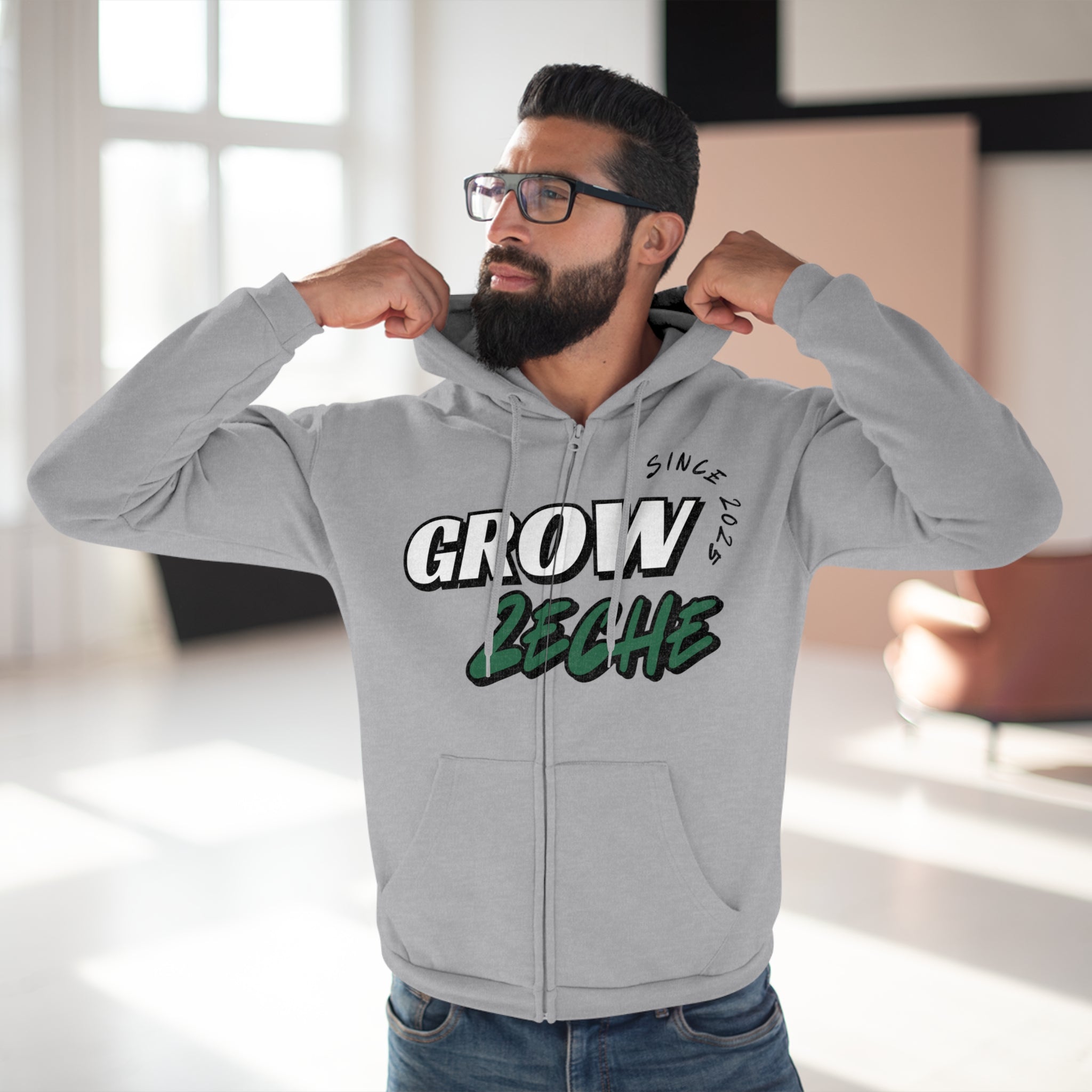 Grow Zeche Community Unisex Kapuzen-Sweatshirt mit Reißverschluss – Dein Wohlfühl-Begleiter für jede Gelegenheit
