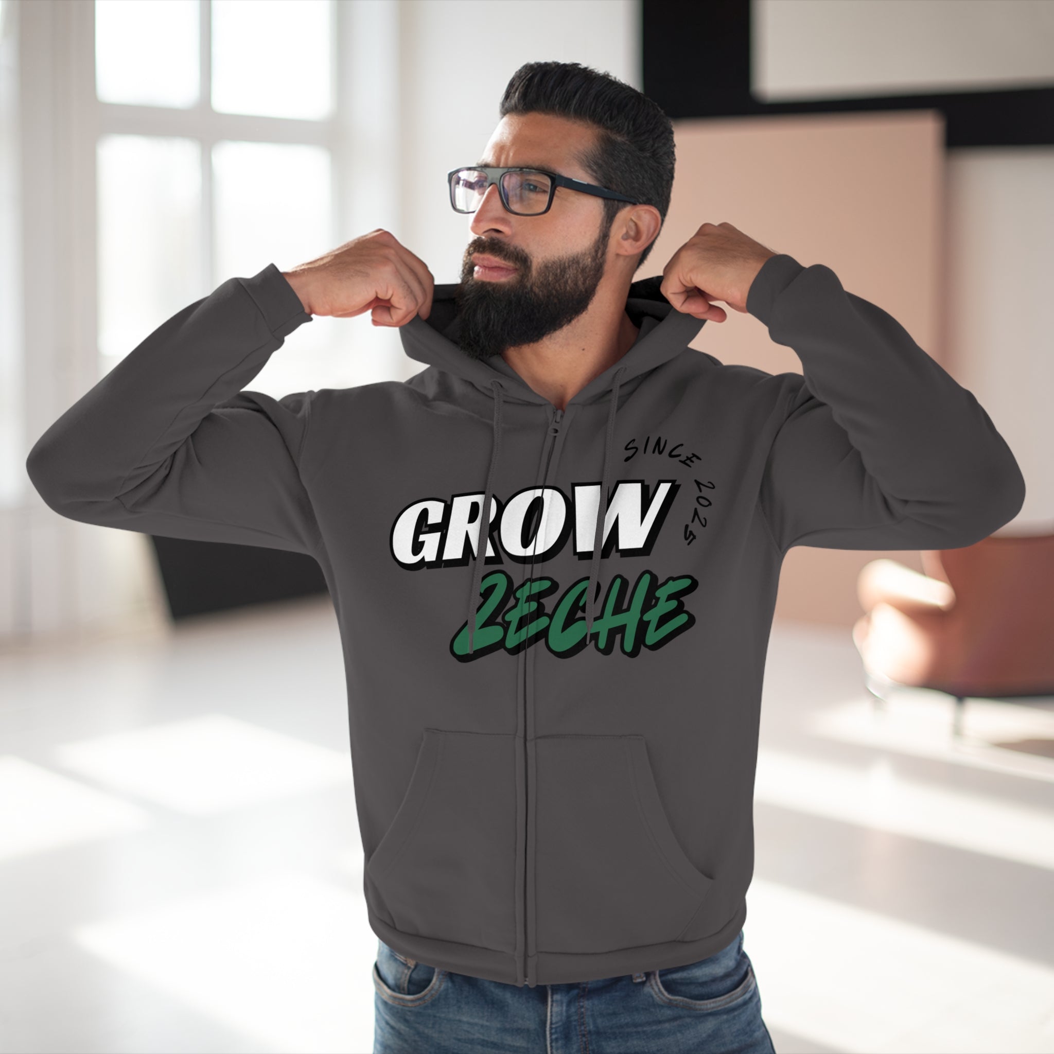 Grow Zeche Community Unisex Kapuzen-Sweatshirt mit Reißverschluss – Dein Wohlfühl-Begleiter für jede Gelegenheit