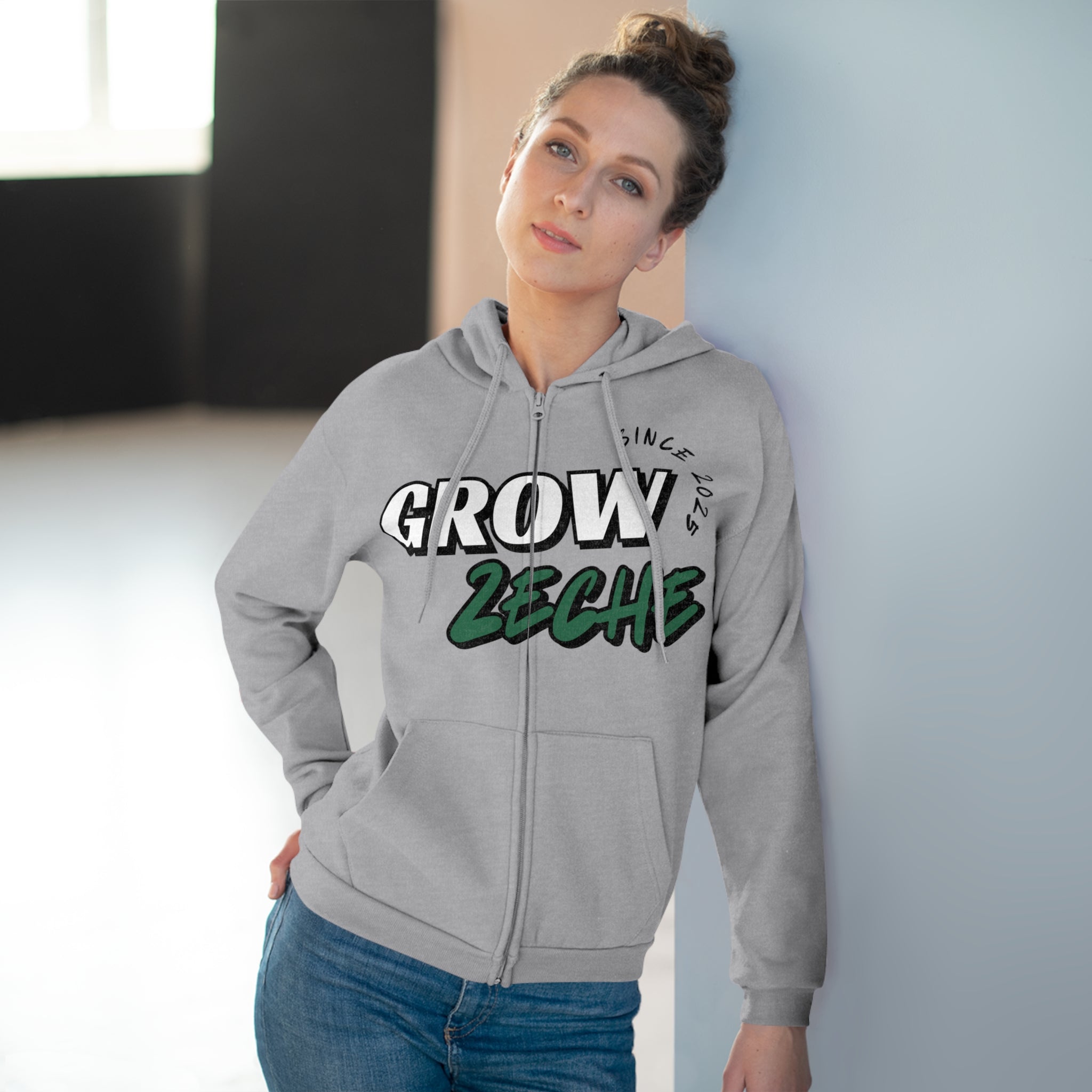 Grow Zeche Community Unisex Kapuzen-Sweatshirt mit Reißverschluss – Dein Wohlfühl-Begleiter für jede Gelegenheit