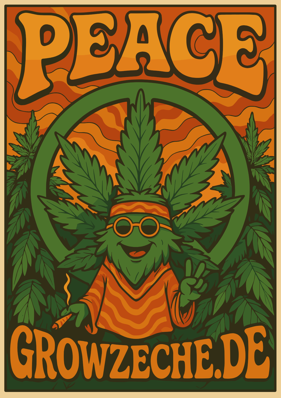 Grow Zeche PEACE-Poster – DIN A2 (42 × 59,4 cm), 130 g/m²