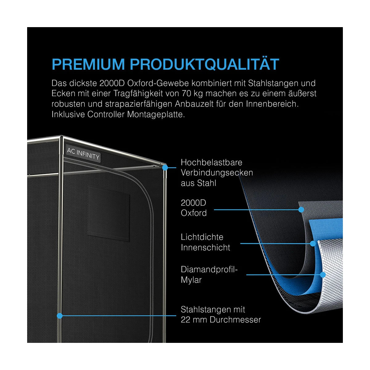 AC Infinity Advance Grow System 60x60 – Kompaktes Smart-Zelt für Indoor-Grow