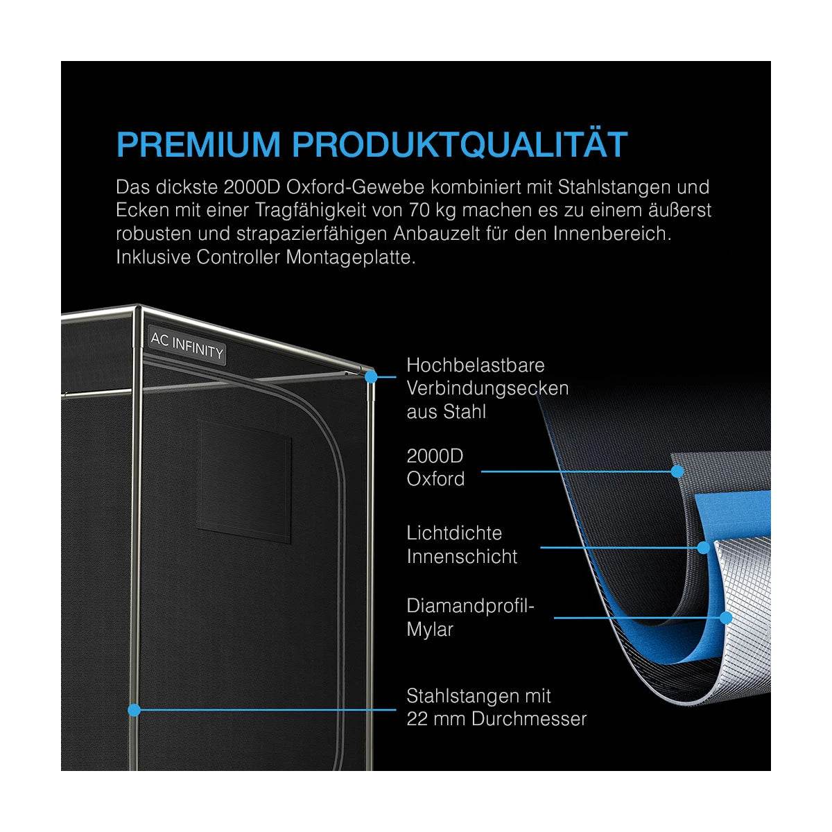 AC Infinity Advance Grow Zelt-System 90x90x180 - Grow Zeche